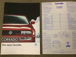 VW Corrado Verkaufsprospekt 16 Seiten mit Preisliste 1989
