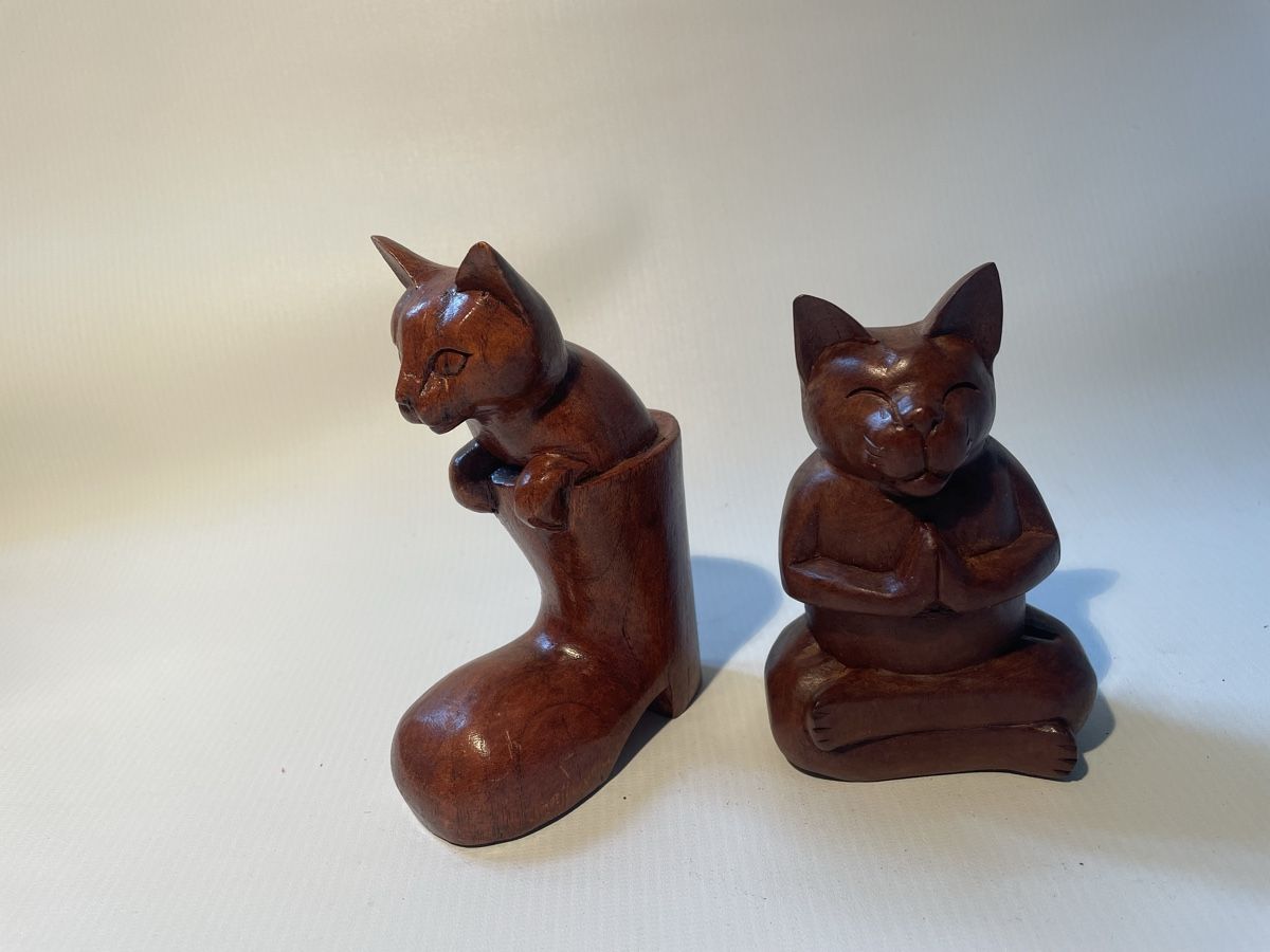 Statuette: Statues - pack de 2 chats sculptés à la main – Nuovo (secondo la descrizione) da Renens VD venduto da sas_6vhd