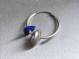 1 Silberner Ohrring "Lapislazuli + Herz"