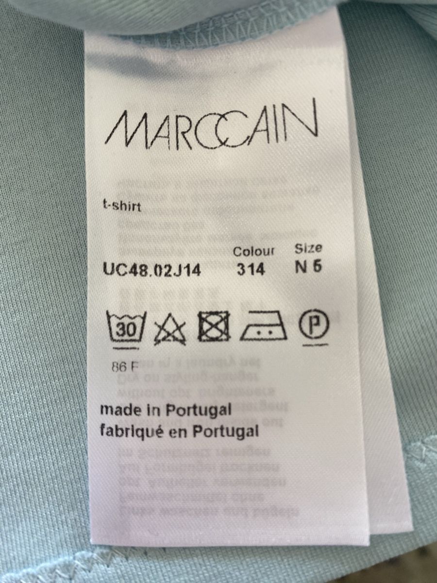 Marc Cain Giacche: Marc Cain Blazer, hellblau gemustert Gr.42 mit T-Shirt – Usato da Dübendorf venduto da Azzurro17 5