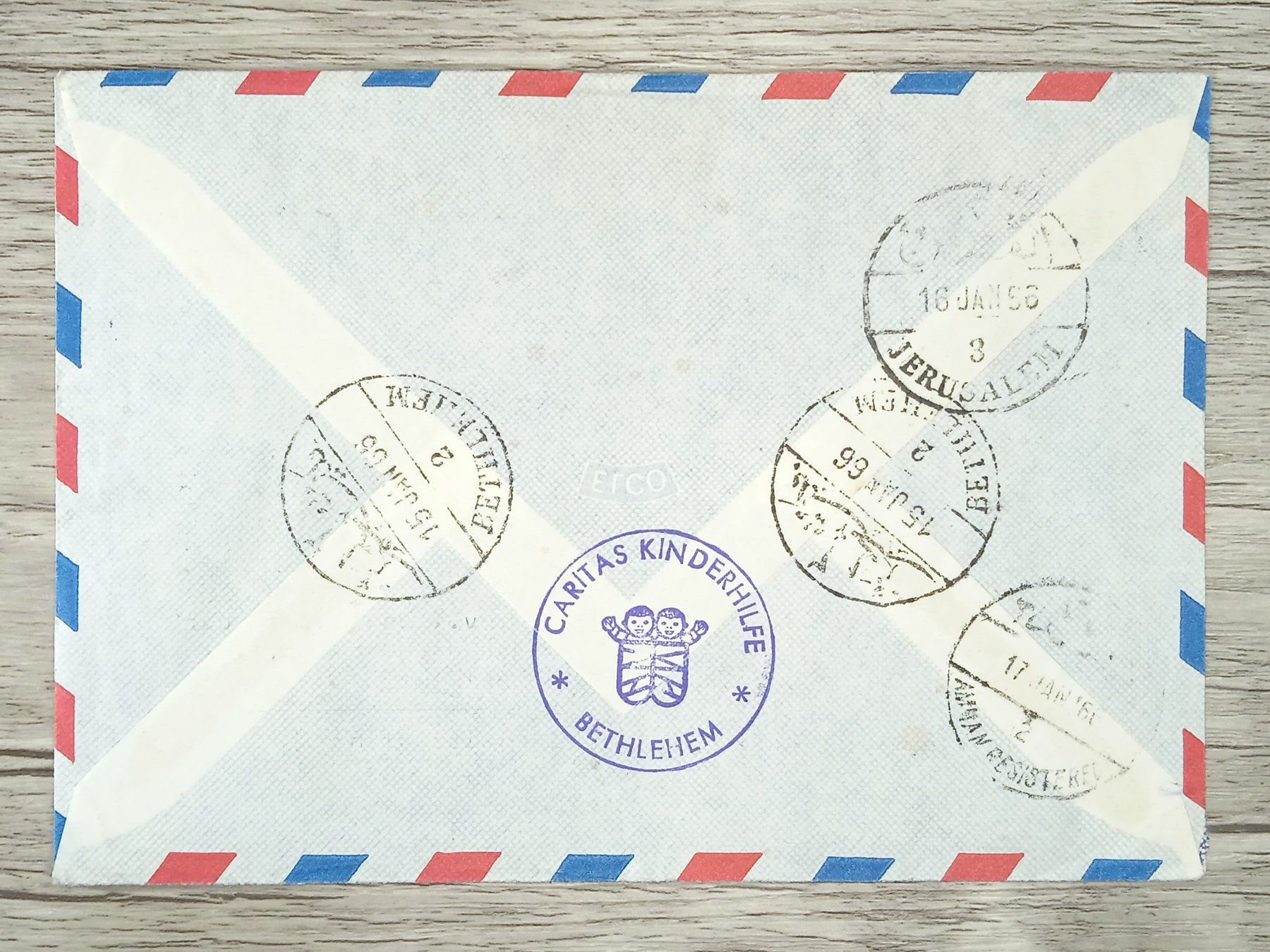 Alle Briefmarken: TR13 Enveloppe + Timbre Jordanie 1966 – Gebraucht aus Cousset von Patrick_Collections 1