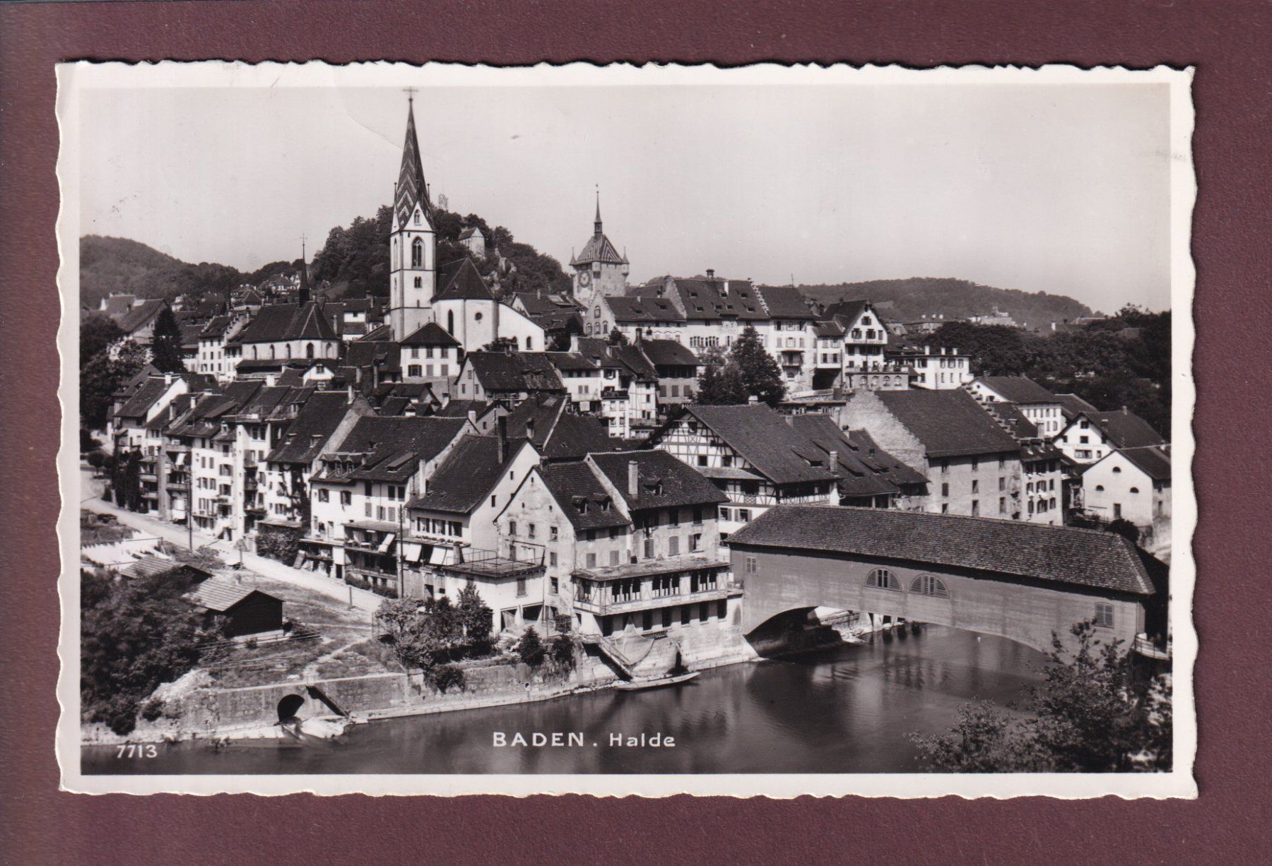 Cartoline postali: BADEN - Halde - 1954 – Usato da Pully venduto da nicecards