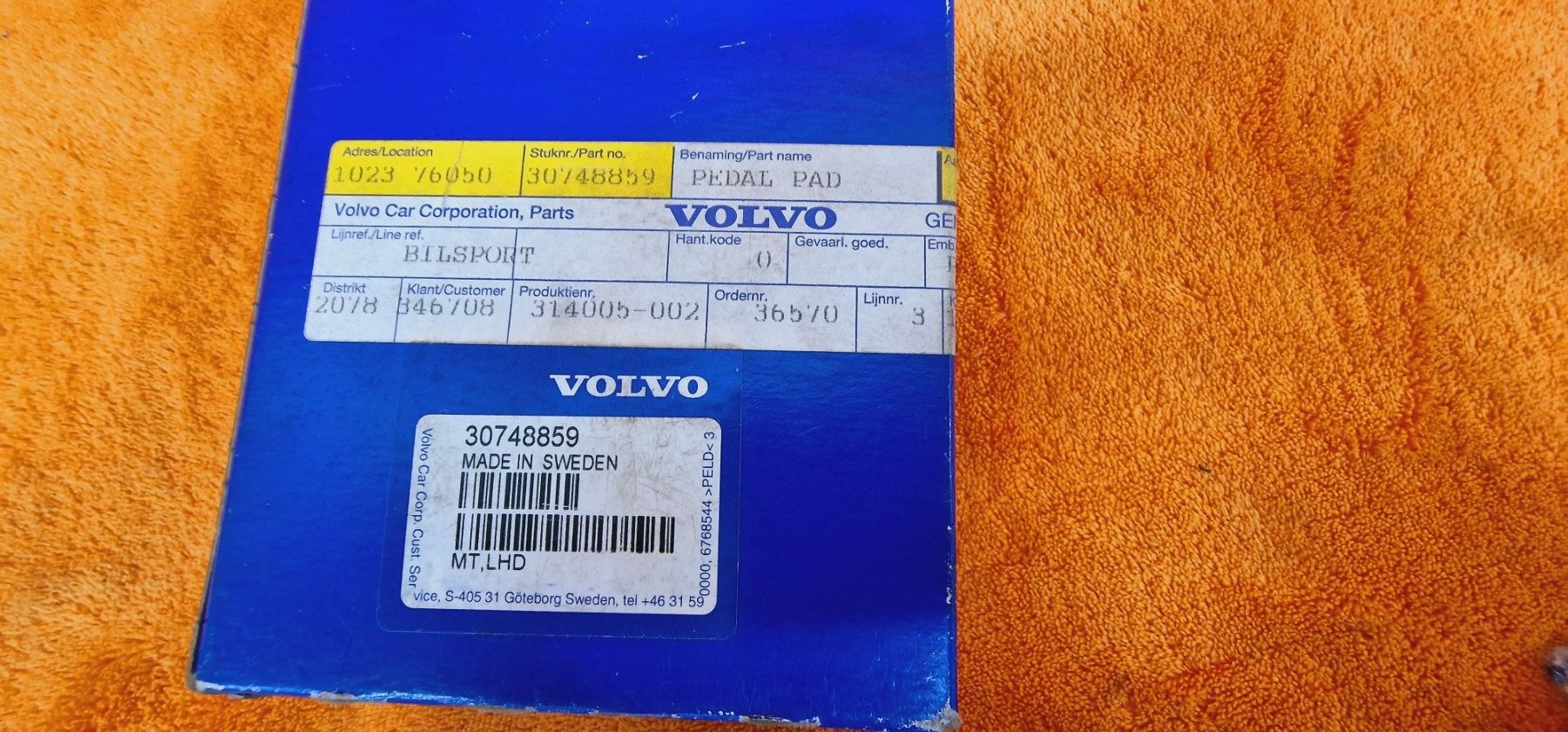 Volvo Tutti pezzi di ricambio auto: Sportpedale Volvo – Nuovo e nell'imballaggio originale da Gwatt (Thun) venduto da Bilsport 4