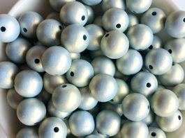 Acryl Perlen 10 mm matt hellblau, 20 Stück