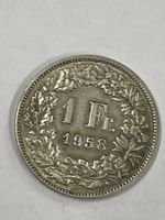SVIZZERA 1 FR MONETA IN ARGENTO 1958 usata - circolata
