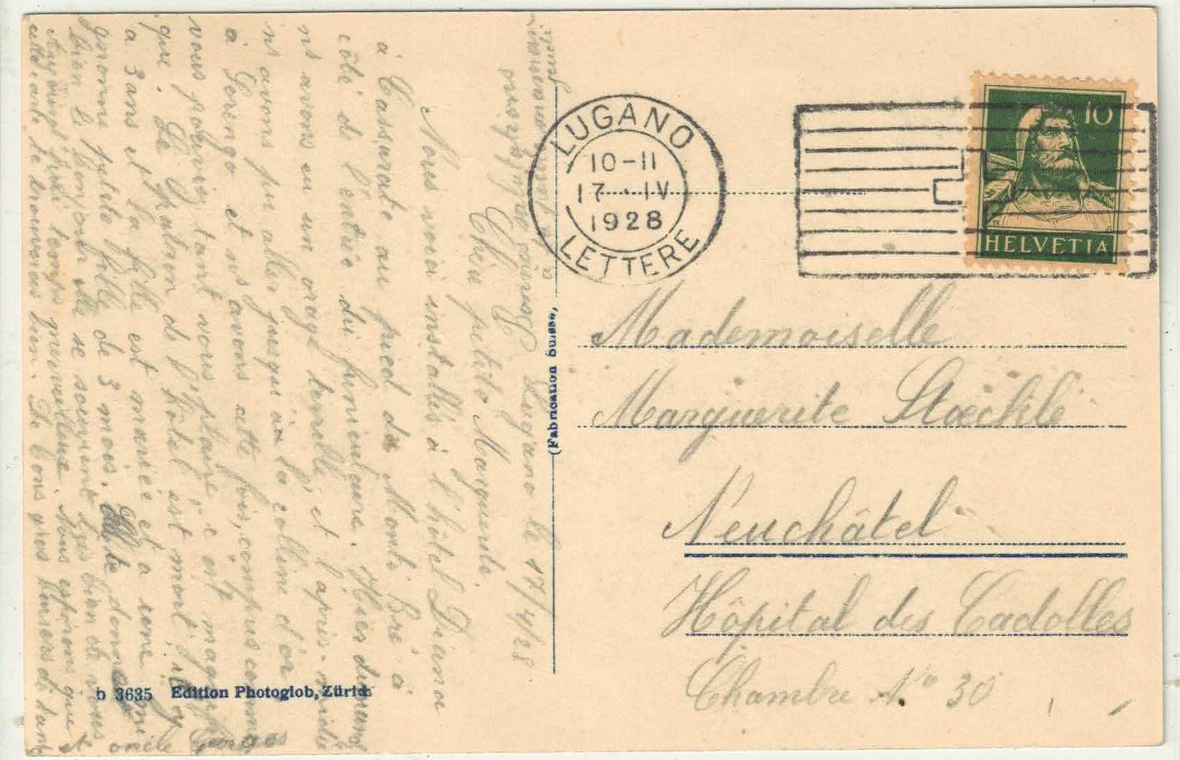 Cartoline postali: Monte Bre - Kulm-Hotel - Lugano – Usato da Ettingen venduto da Kartenplanet 1