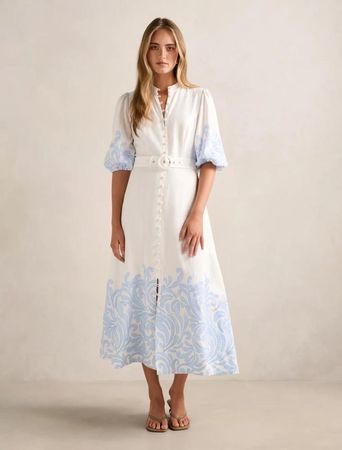Ever New Linen Midi Dress