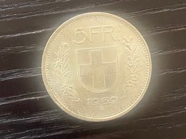 1 x 5 Franken Schweiz 1969 – zirkuliert
