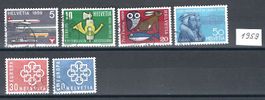 Timbre Suisse - 1959 - Série complète oblitérée