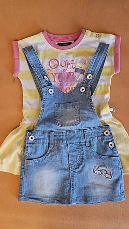 Sommerkleid mit Jeansrock Gr. 74
