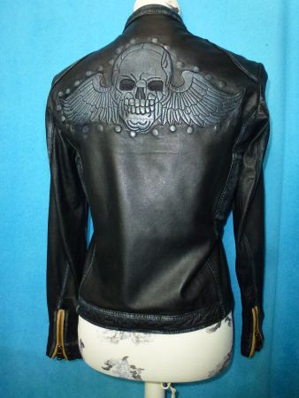 PATAGO ECHTLEDER JACKE NAPPA LEDER GR S SKULL TOTENKOPF EDEL