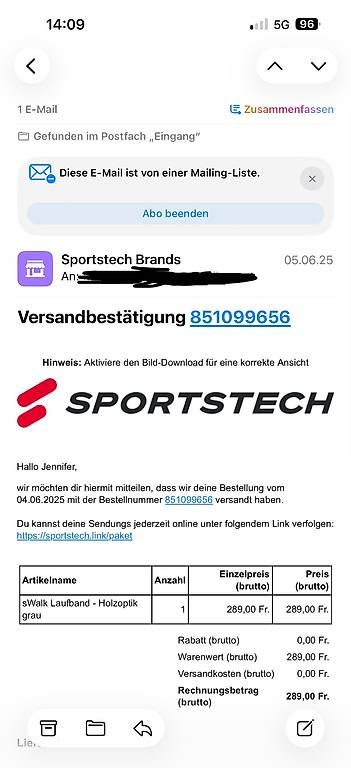 Hometrainer: S-Walk Laufband – Usato da Sursee venduto da Sportsreh 2