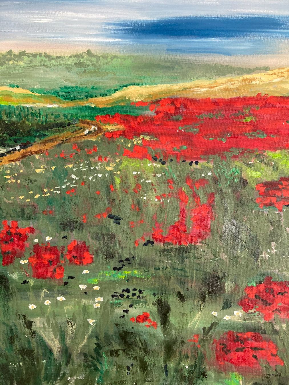 Dipinti: Handgemaltes Landschaftsbild: Mohnblumenfeld – Nuovo (secondo la descrizione) da Cham venduto da Felha 3