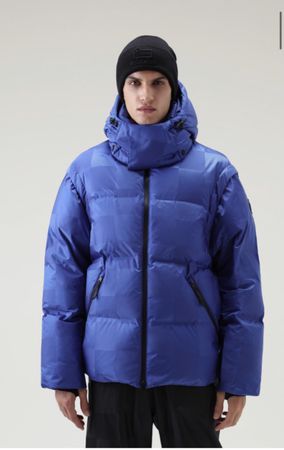 Woolrich Daunenjacke blau Grösse M mit Kapuze neuwertig