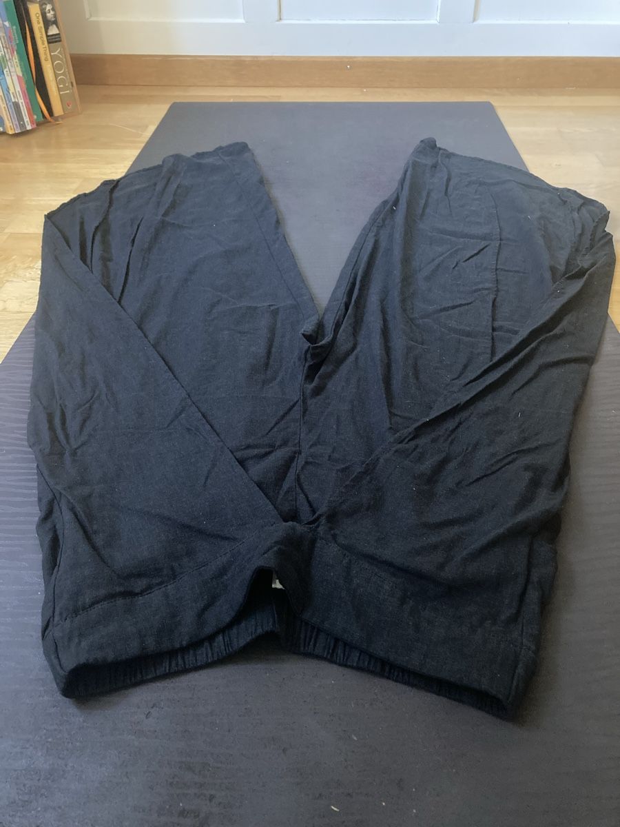 Pull&Bear Pantaloni: Leinenhose mit Schlitz vorne  – Usato da Gasel venduto da _Smaragda 2