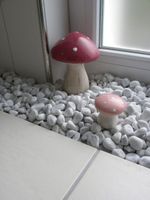 2 Porzellanpilze Deko