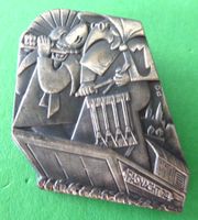 -Basler Fasnachtsplakette Silber 1974 mit Nadel