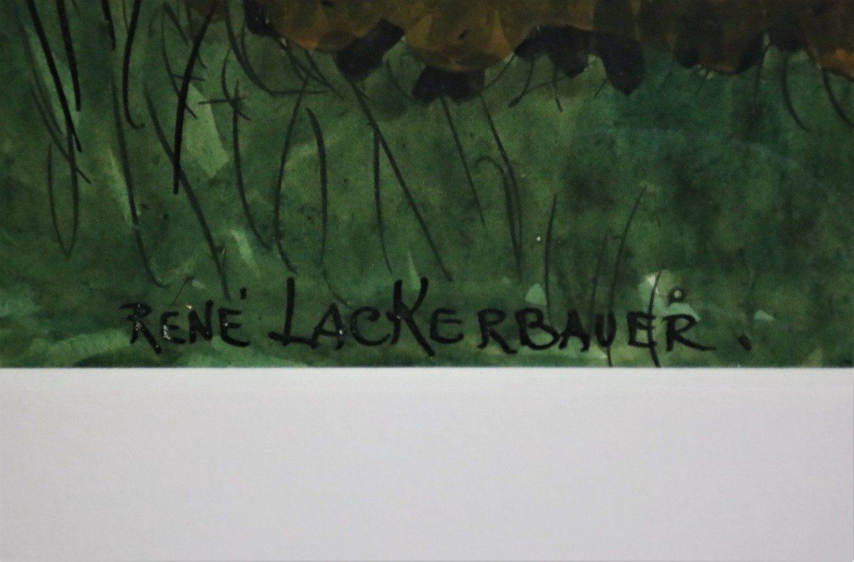 Dipinti: René Lackerbauer, Mischtechnik auf Papier bez. "Treue", – Usato da Zug venduto da Kunst-Fundgrube 2