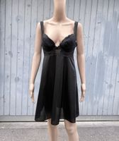 vintage Nachthemd Olga schwarz mit Spitze Grösse 38 