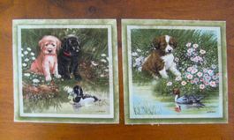 7 Patchwork Panel mit Hund, 14 x 14 cm