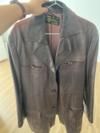 Braune Vintage-Lederjacke, Grösse XL/M (oversized)