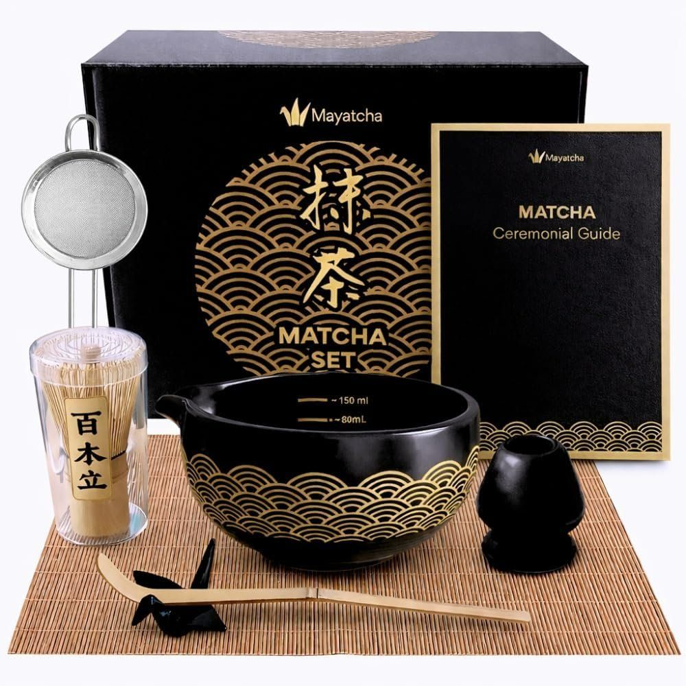 Set di piatti: Matcha Set 8-teilig mit Schale und Besen – Nuovo e nell'imballaggio originale da Suhr venduto da SchnapperCH
