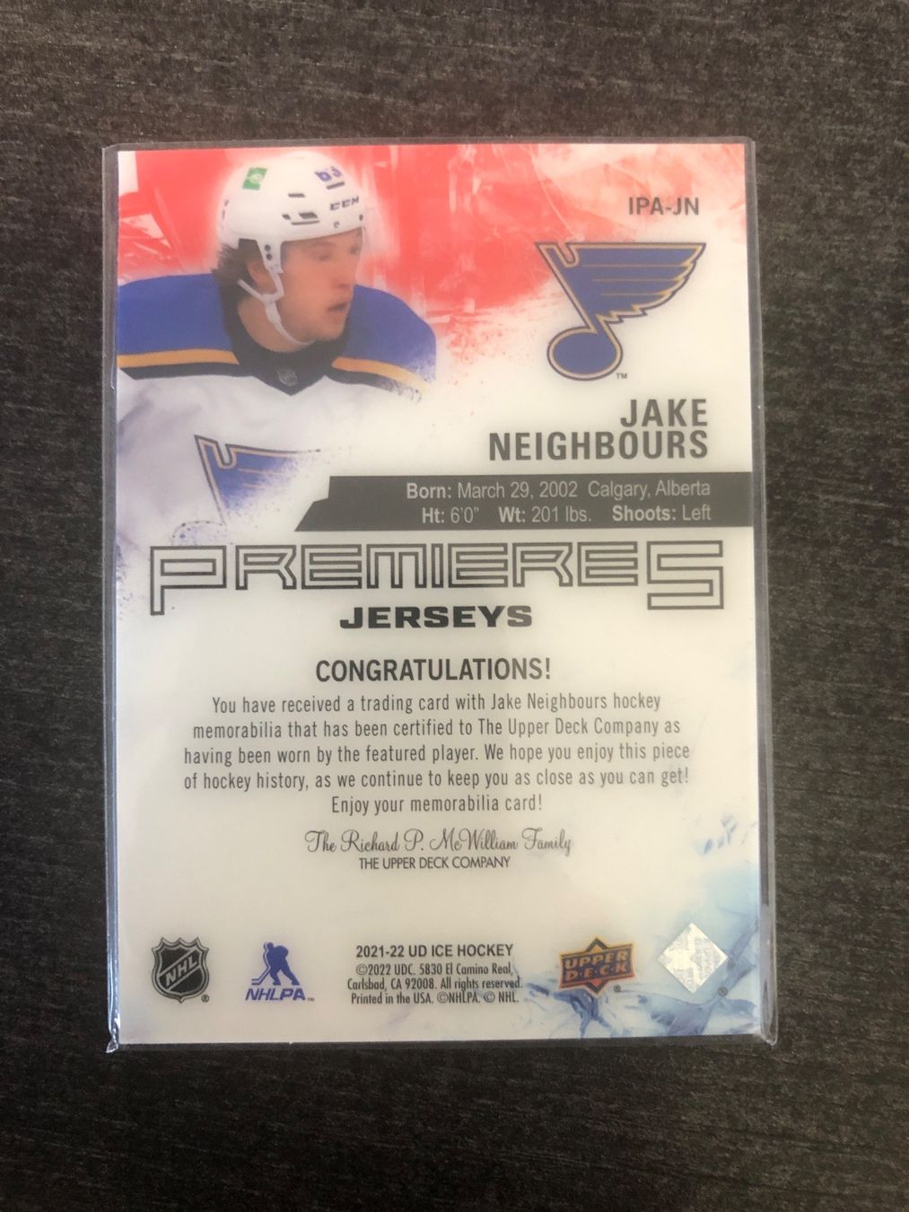 Topps Sammelbilder & Trading cards: Upper deck Jake Neighbours patch – Gebraucht aus Wangenried von Garagara 1