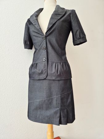 ANZUG 2 TEILER BLAZER ROCK 34 XS 36 S BON MARCHÉ JACKE TOP
