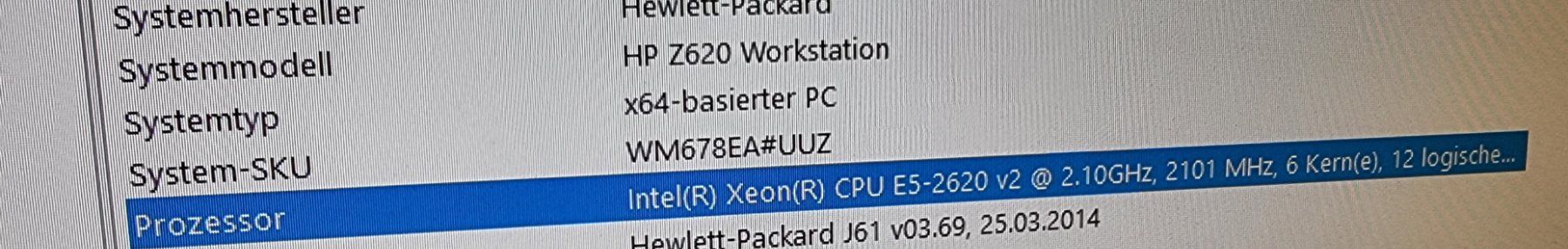Hewlett Packard PC: HP Workstation Z620 – Usato da murten venduto da Bmw5r 9