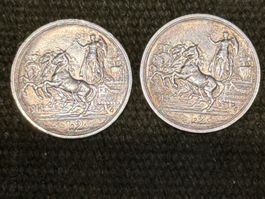 Italien 2 Lire 1914 x2