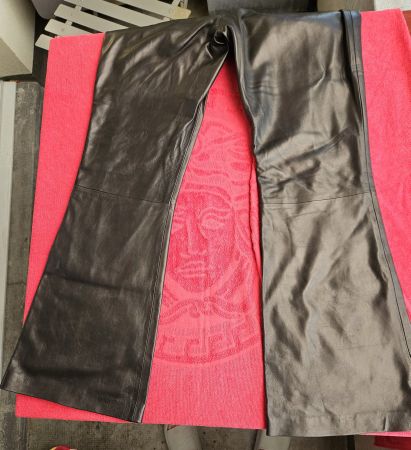 Gucci Vintage Lederschlaghose  90er mit Bronzeschimmer