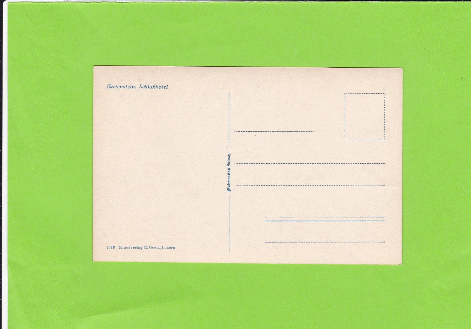 Cartoline postali: Hertenstein-Schlosshotel – Usato da St. Peterzell venduto da neckertal 1