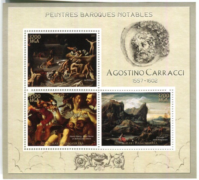 Alle Briefmarken: Block "Malerei. Agostino Carracci". Madagaskar – Neu und originalverpackt aus Basel von Butsch5