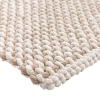 Badematte / Badezimmerteppich beige/weiss