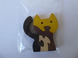 Holzpuzzle Katze, 4-teilig, fast neuwertig