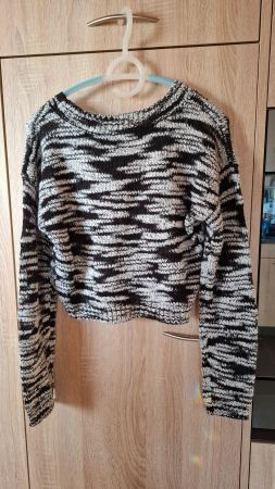 Zebra Strickpullover, Schwarz/Weiss