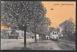 Wohlen Bahnhofquartier mit Zug