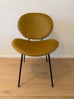 Chaise en velours ocre et acier noir MAISON DU MONDE