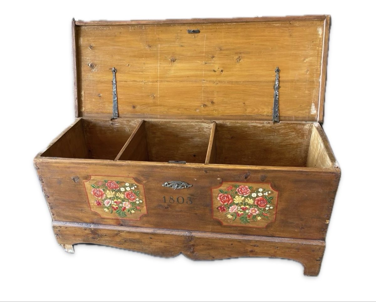 Cassapanche: Bauerntruhe mit Blumenmalerei – Usato da Luzern venduto da Fabian_Ni 1