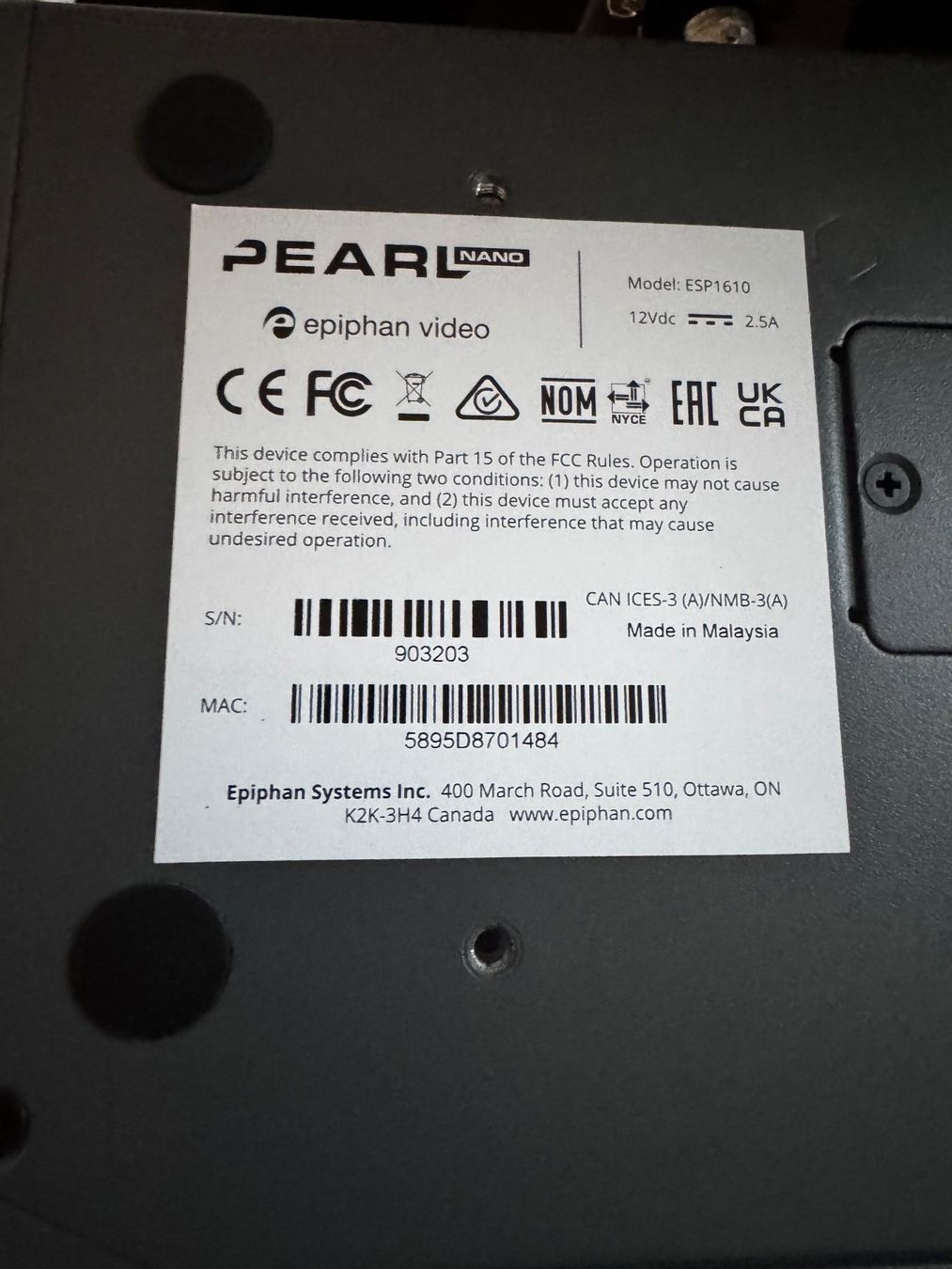 PC: Encodeur Epiphan Perl Nano x 3 – Usato da Commugny venduto da owend1291 1