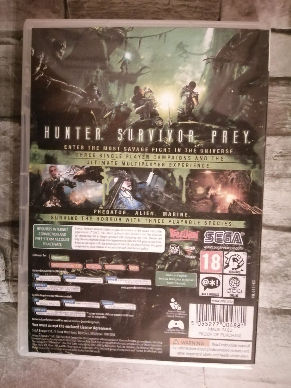 Sega Spiele: Alien VS Predator PC – Gebraucht aus Eschlikon TG von  3