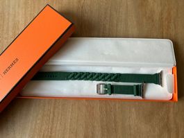 HERMÈS Torsade Double Tour Armband AppleWatch SE10 42mm grün