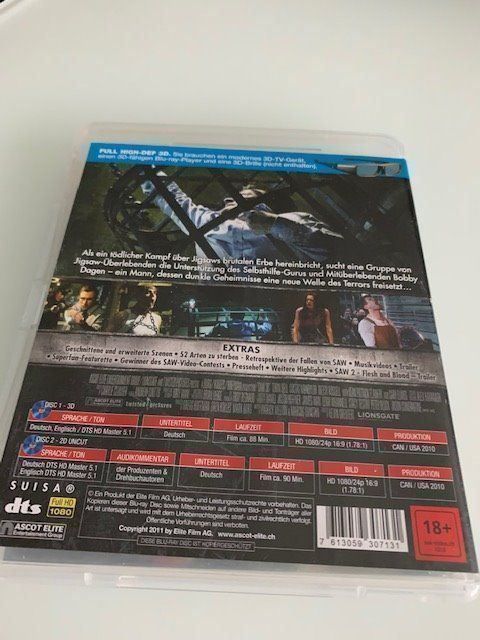 Tutti i DVDs: blu rey 3D  SAW VII vollendung – Usato da Goldach venduto da ztp 3