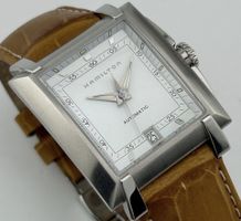Hamilton Uhr Automatic, Herrenuhr mit Lederarmband Braun.