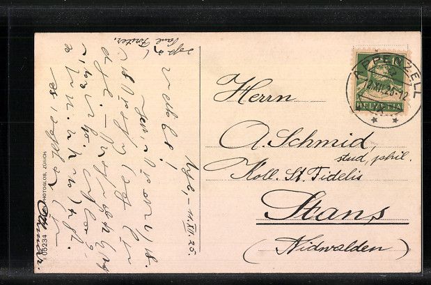 Cartoline postali: Appenzell, Kollegium St. Antonius mit bl – Usato da Berlin venduto da bartko-reher 1