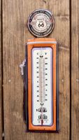 Wandthermometer Route 66 Zapfsäule Metall Retro Design