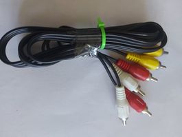 Cinch Kabel mit 5 Steckern schwarz gebraucht guter Zustand