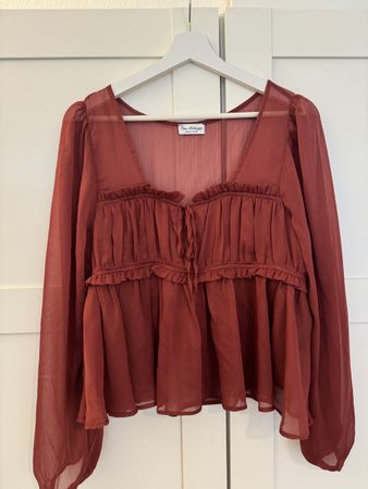 Bordeaux-rote Bluse Grösse S