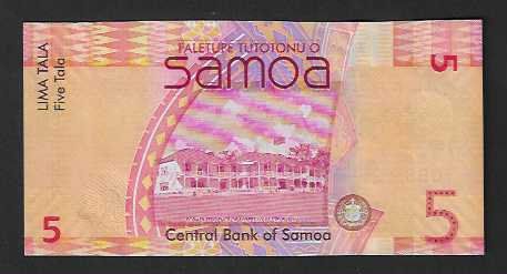 Banconote: Samoa  5  Tala  Bankfrisch – Nuovo (secondo la descrizione) da Gordola venduto da coinsandnotes