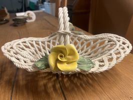 Dekorativer Keramik Obst Blumenkorb Handarbeit!(Q)